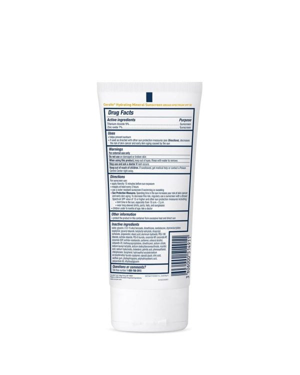 Cerave Hydrating Mineral Sunscreen Spf 100
