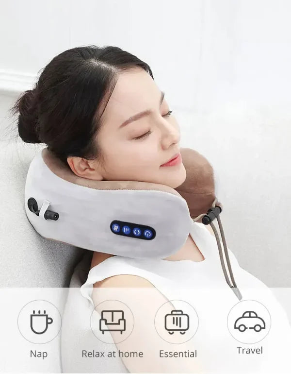 U Shaped Pillow Neck Massager Usb Charging Portable Neck Shoulder Cervical