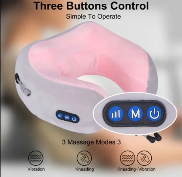 U Shaped Pillow Neck Massager Usb Charging Portable Neck Shoulder Cervical