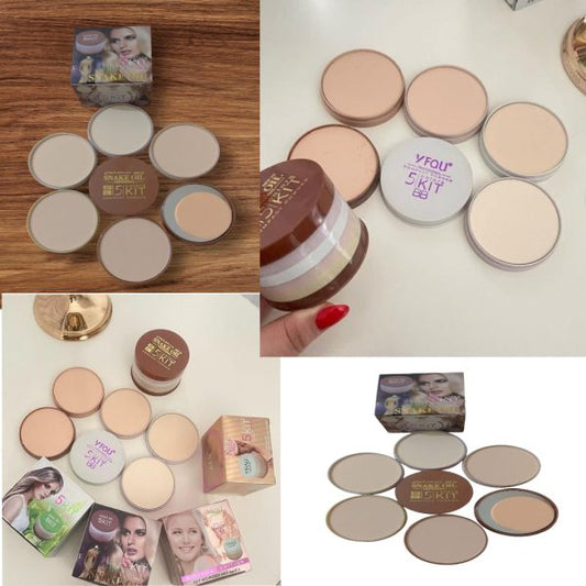 Pack Of 01 – 5 In 1 | Multi-shade Face Powder Palette With Mirror |