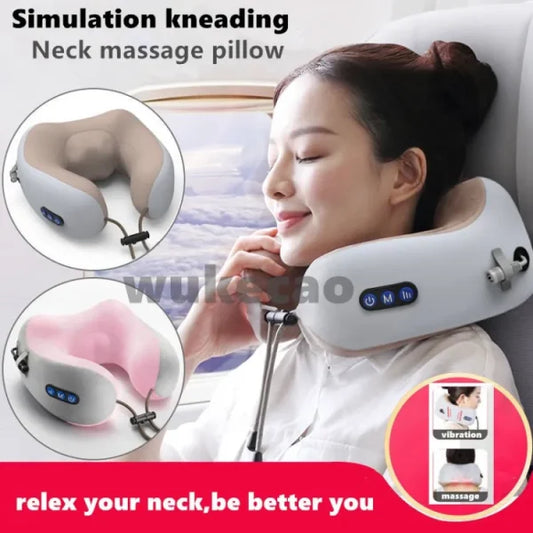 U Shaped Pillow Neck Massager Usb Charging Portable Neck Shoulder Cervical
